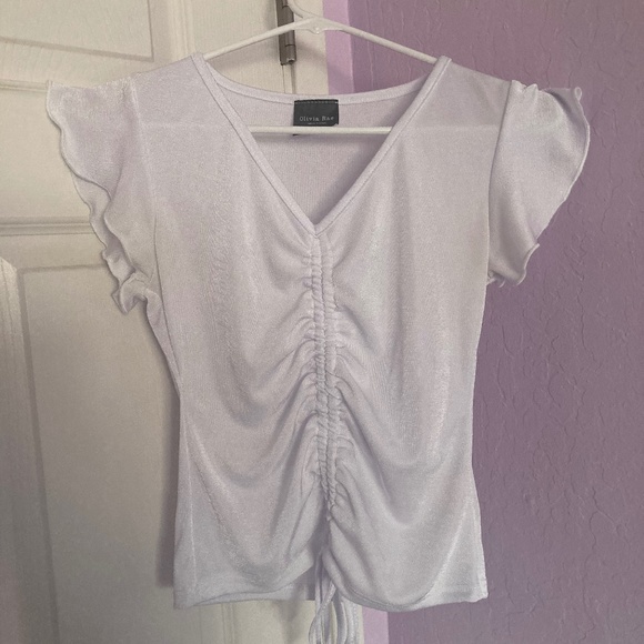White sheer short sleeved shirt - Picture 1 of 3